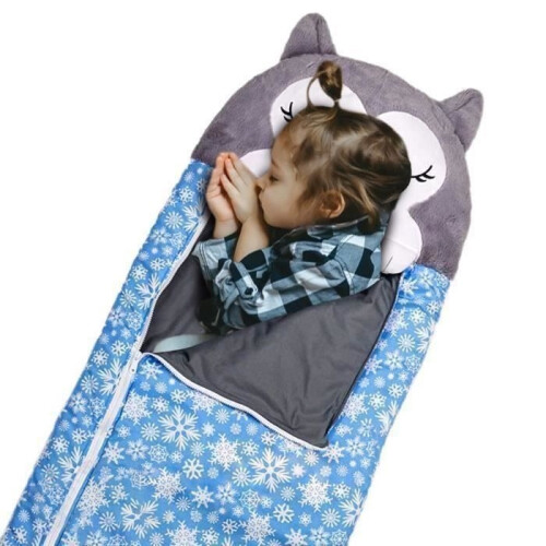 Sacco a pelo Ohlala con cuscino comodo e morbido per bambini 160*60 cm - Blu 1