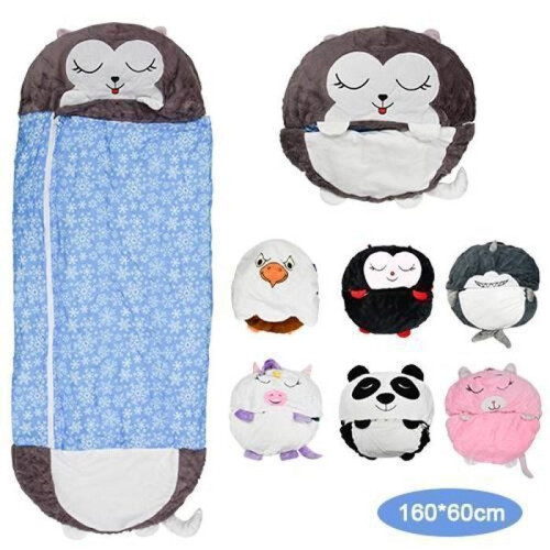 Sacco a pelo Ohlala con cuscino comodo e morbido per bambini 160*60 cm - Blu 2