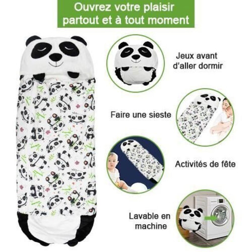 Sacco a pelo Ohlala con cuscino comodo e morbido per bambini 135*50 cm - Panda 2