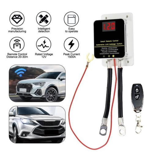 Interruttore automatico per auto, 12V 200A, interruttore di controllo remoto per auto, spegnimento automatico, 2 telecomandi 1