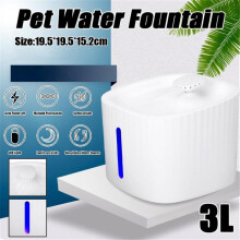 (with light&Fountain) 3L Automatic Pet Drinking Fountain USB LED Ultra Quiet Cat Water Dispenser Dog Bowl Feeder