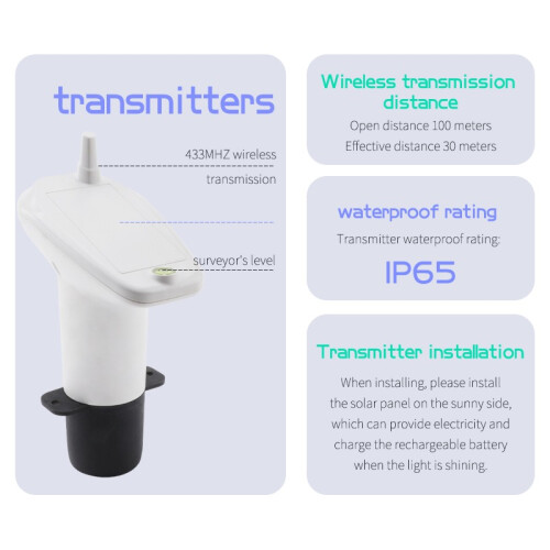 Ultrasonic Level Meter with LCD Display - Wireless Water Tank Level Sensor 1