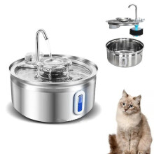 (Matches the image) 3.2L Large Capacity Household Stainless Steel Pet Water Feeder Automatic Cat & Dog Water Fountain Dispenser