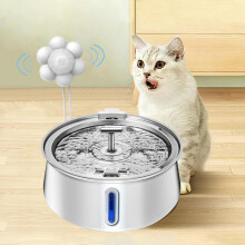 (Matches the image) 4L Stainless Steel Cat Water Fountain Automatic Drinking Fountain Double Outlet Pet Drinker for Two Cats Dogs