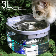 (White, 3L) Pet Smart Water Dispenser 3L Large Capacity Cat Dog Water Feeder Wireless Automatic Filter Cat Drinking Bowl Water Fountain