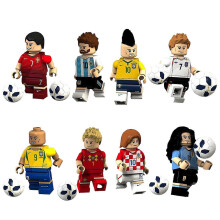 8Pcs / Set Super Star Minifigures Toy Football Player Building Blocks