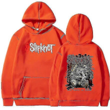 (4XL, Orange) Prepare For Hoodie Metal Sweatshirt Man Hoodies Tops Men Slipknots Double Sided Print Hooded Pullover