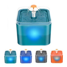 (Dream island water dispenser - blue, Japanese Plug) Dream Island 2L Pet Water Fountain with LED Night Light, Automatic Circulation for Cats and Dogs