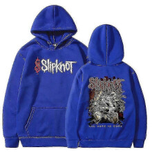 (XXL, Blue) Prepare For Hoodie Metal Sweatshirt Man Hoodies Tops Men Slipknots Double Sided Print Hooded Pullover