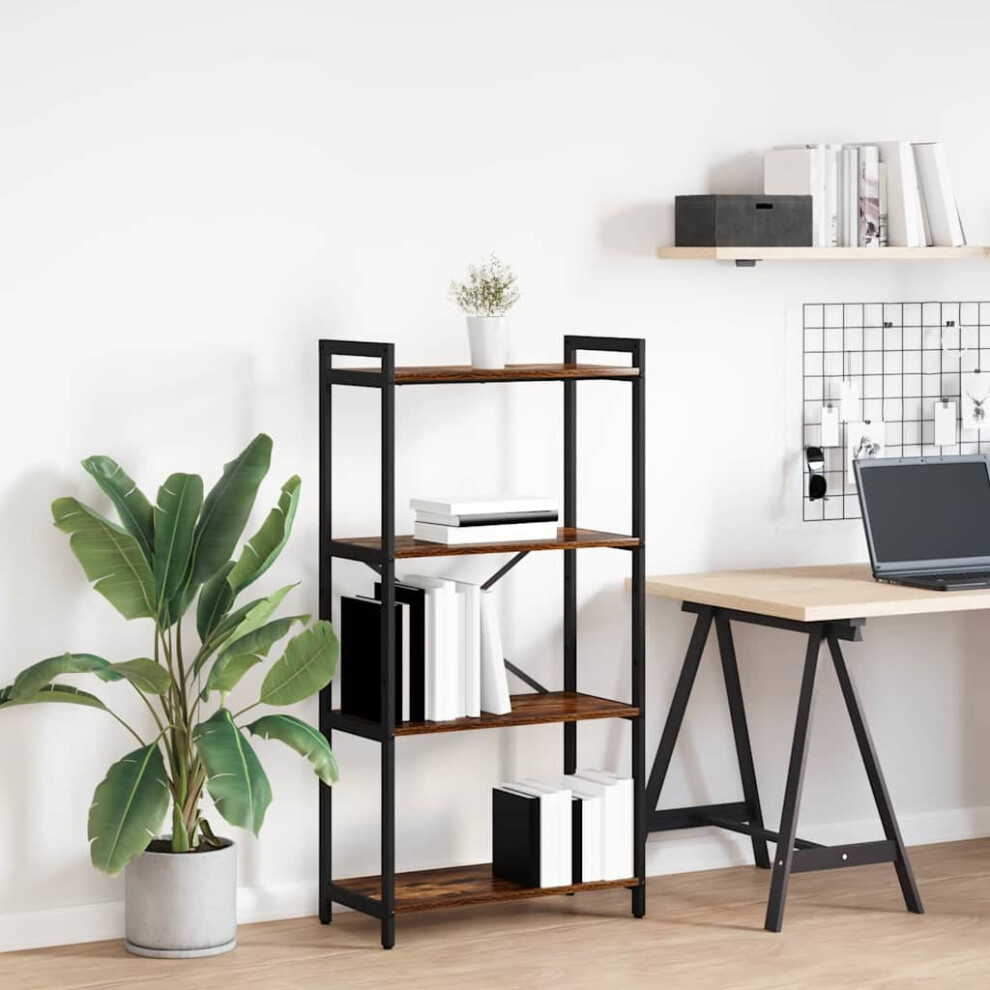 Vidaxl Bookshelf Smoked Oak 60 X 30 X 120 Cm Engineered Wood