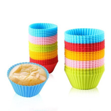 Reusable non-stick silicone muffin molds for baking cupcakes, cakes, and pastries, 25 pieces, 5 colors