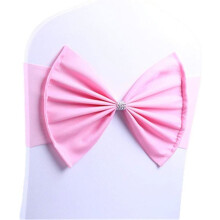 Stretchable Spandex Wedding Chair Bands Chair Cover Sash Bow for Wedding Party Hotel Event Decoration