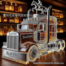 (Truck B) New Whiskey Glass Decanter, Halloween Fun Whiskey Bottle, Home Bar Decoration A65
