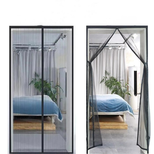 Mosquito Net - Black - 90x220CM - Magnetic - Automatic Closing - Drill-Free Installation