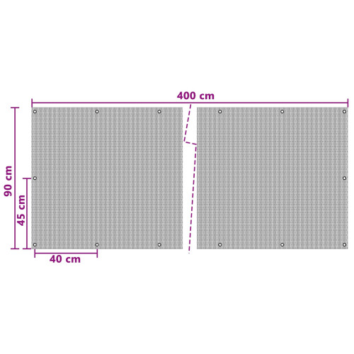 VidaXL vidaXL Balcony Screen with Eyelets Anthracite 2