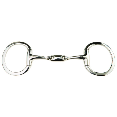 (5in, Silver) Korsteel Stainless Steel Oval Link Eggbutt Snaffle Bit