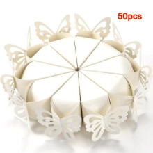 50x Butterfly Favor Boxes for Wedding, Christening, Party, and Baby Shower Decorations - White