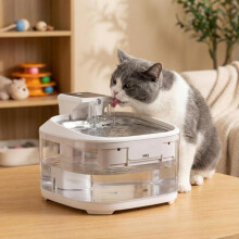(Transparent wireless, With AU Plug) 3.2L Rechargeable Wireless Automatic Pet Water Fountain for Cats and Dogs