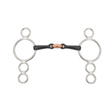 (5in, Black) Shires Dutch Sweet Iron Lozenge Horse 3 Ring Gag Bit