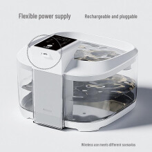 (Transparent wireless, With EU Plug) 3.2L Rechargeable Wireless Automatic Pet Water Fountain for Cats and Dogs