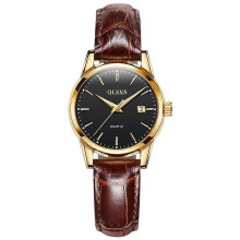 (Black face) OLEVS Top Brand Quartz Ladies Watches Waterproof Leather Strap Fashion Women Watch Date Clock