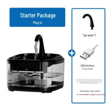 (Black wireless, With EU Plug) 3.2L Rechargeable Wireless Automatic Pet Water Fountain for Cats and Dogs