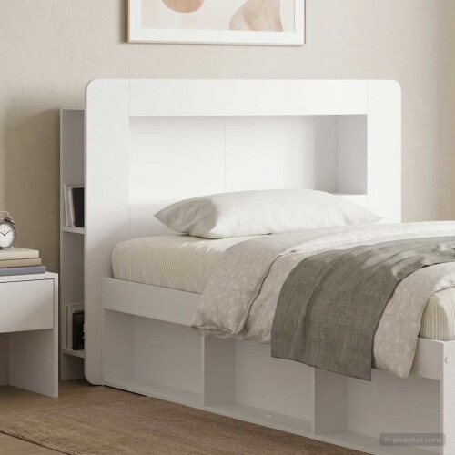 VidaXL vidaXL Headboard Cabinet with Storage High Gloss White Engineered Wood