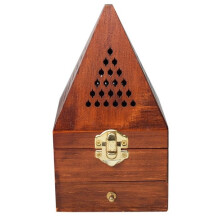 Agarwood and Sandalwood Incense Burner, Antique Aromatherapy Burner, Hollow Pyramid Creative Incense Box
