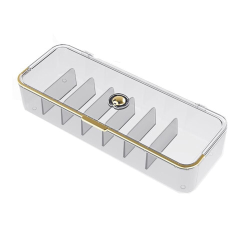 Desktop Storage Box, Multifunctional Frame Sorting Box, Flip-Top Design, Data Cable Storage Box