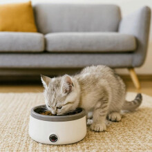 (Matches the image, Style B) Electric Heated Water Bowl Stainless Steel Cat Water Fountain Heating Dog Bowl for Pets