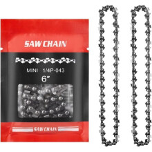 Replacement chains for mini chainsaw - PZCC - Pack of 2 - 6 inches - 36 links - 1/4" pitch