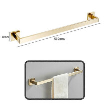(Brushed Gold 530) Luxury Black Bathroom Accessories Set Bathroom Hardware Set Household Hanger Towel Rack Roll Paper Rack Coat Hook Sets 4 Pcs Kit