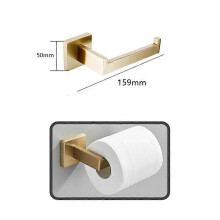 (Brushed Gold 159) Luxury Black Bathroom Accessories Set Bathroom Hardware Set Household Hanger Towel Rack Roll Paper Rack Coat Hook Sets 4 Pcs Kit