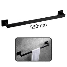 (Black 530) Luxury Black Bathroom Accessories Set Bathroom Hardware Set Household Hanger Towel Rack Roll Paper Rack Coat Hook Sets 4 Pcs Kit