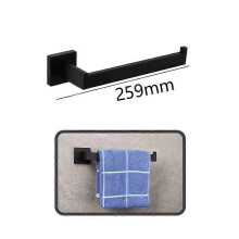(Black 259) Luxury Black Bathroom Accessories Set Bathroom Hardware Set Household Hanger Towel Rack Roll Paper Rack Coat Hook Sets 4 Pcs Kit