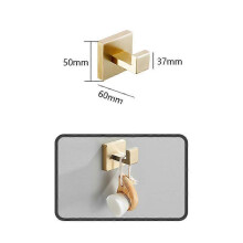 (Brushed Gold Hook) Luxury Black Bathroom Accessories Set Bathroom Hardware Set Household Hanger Towel Rack Roll Paper Rack Coat Hook Sets 4 Pcs Kit