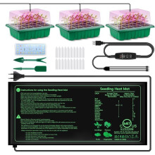 Mini greenhouse for indoor plants - MICH - Grow lights - Heating mat 25x52 cm - 3 seed trays
