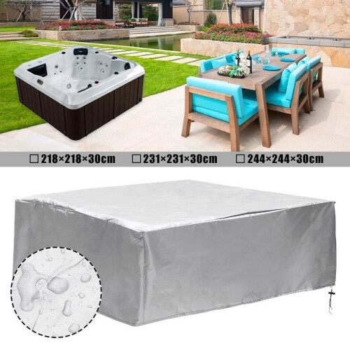 NEÜFU spa cover - Silver and black - 218x218x90cm