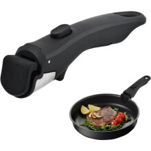 Universal anti-scald handle, 19cm, black, 5kg load capacity, for pots, pans, woks, removable