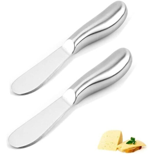 Butter Knife - Multi-purpose - Stainless Steel - Ergonomic Handle - 2 Pieces - Silver