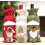 Christmas Wine Bottle Cover, Linen Bag, Champagne, Dining Table Decoration, 3pcs 1