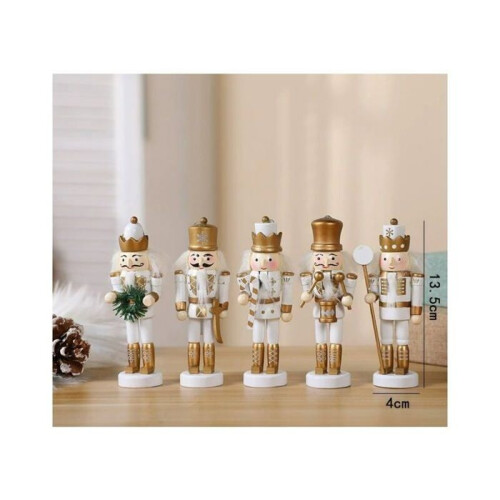 Nutcracker - LARGEIGHT - Set of 4 - Wooden - Christmas Decorations - Multiple Colors