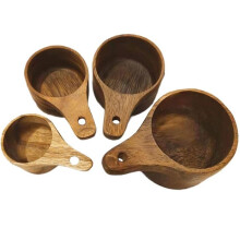Handmade wooden measuring spoon for measuring coffee, sugar, seasonings, cooking ingredients, and honey.
