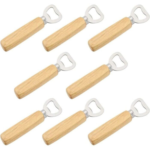 8 Wooden Bottle Openers for Home Kitchen Bar - Practical Gift PZCC