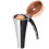 Heavy-duty nutcracker with spring-loaded return mechanism and splash guard, effortless long lever tool, brown. 1