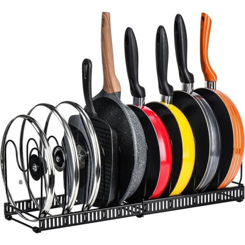 Stainless Steel Pot Rack Kitchen Storage with 10 Adjustable Compartments for Kitchen Utensils and Pans
