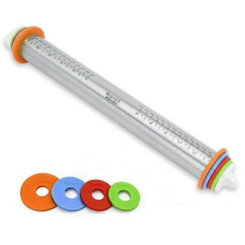 Rolling pin - JORMFTTE - Stainless steel - Adjustable - Non-stick - 4 thicknesses