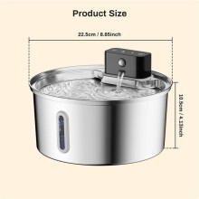 (Matches the image, Not Recharge A) Stainless Steel Wireless Recharging Sensor Auto Dog Water Fountain Pet Drinker 3L 5V USB Cat Bowl Dispenser