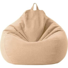 Beanbag Cover - AMOUNE - Linen - Khaki - Indoor and Outdoor - for Adults, Children and Teenagers - 80x90cm