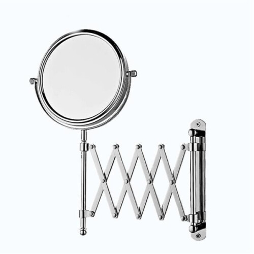 Magnifying Makeup Chrome Mirror Bathroom Extension Wall Mounted Double Sided Round Folding Magnifying Mirror
